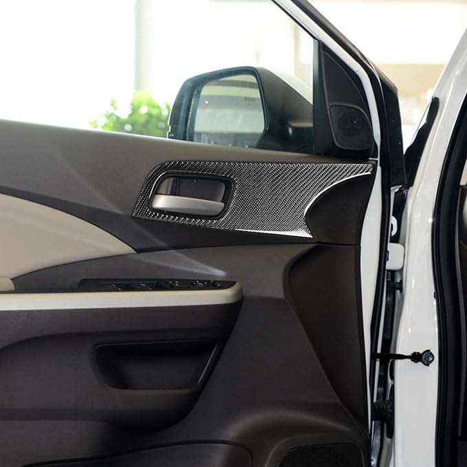 Real Carbon Fiber Trim for Honda CRV Accessories | for CR-V 2012 2013 2014 2015 2016 Door Bowl Handle Panel Cover Sticker Interior Thick Overlay Decal