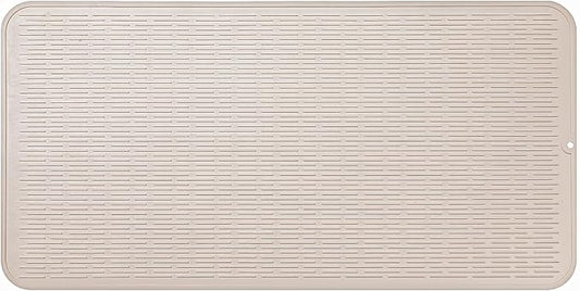 MicoYang Silicone Dish Drying Mat for Multiple Usage,Easy clean,Eco-friendly,Heat-resistant Silicone Mat for Kitchen Counter or Sink,Refrigerator or Drawer Liner Tapioca 5XL 36inches x 18inches