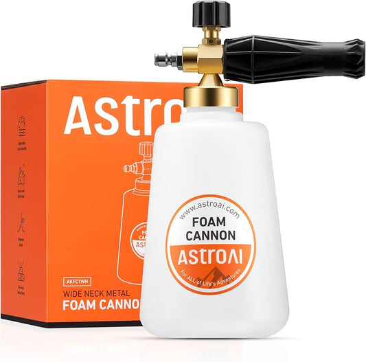 AstroAI Foam Cannon for Pressure Washer with 1/4" Quick Connect, 1.5 Liter | Thick Foam, Car Wash, Heavy Duty Foam Sprayer Attachments, Wide Neck, Adjustable, Quick Connect, for Various Cleaning Tasks