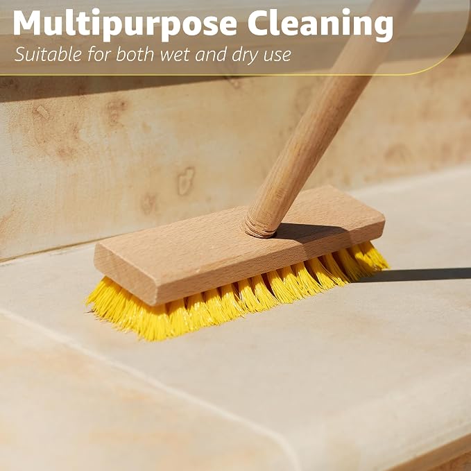 Deck Scrub Brush Head 7.87" - Heavy Duty Concrete & Wooden Deck Scrub Brush With Hard Nylon Bristles