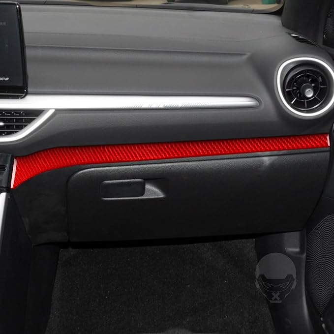 Red Real Carbon Fiber Trim for KIA Forte K3 Accessories | for 2019 2020 2021 2022 2023 2024 Co-Pilot Dashboard Cover Sticker Interior Thick Overlay Decal