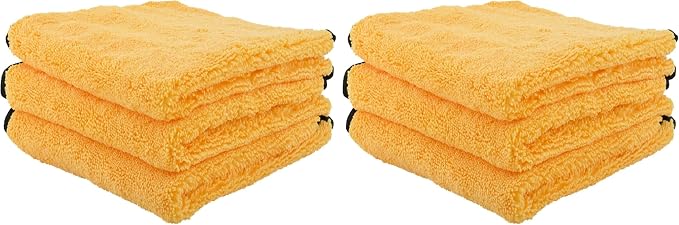 Chemical Guys Professional Grade Premium Microfiber Towels for Cars,Gold,16" x 16",Ultra-Soft and Scratch-Free Car Detailing Cloths for Trucks,Motorcycles,and More,(Pack of 6)