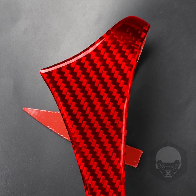 Red Real Carbon Fiber Trim for Tesla Accessories | for Model 3 2017-2022 / Model Y 2020-2024 Headlight Eyebrow Sticker Interior Thick Overlay Decal