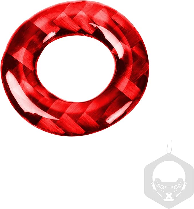 Door Lock Pin Trim Ring Fit for Dodge Charger/Chrysler 300 2011-2023 | Red Real Carbon Fiber|Car Decorations Stickers Decals|Interior Accessories|Thick Overlay|Anti-scratch