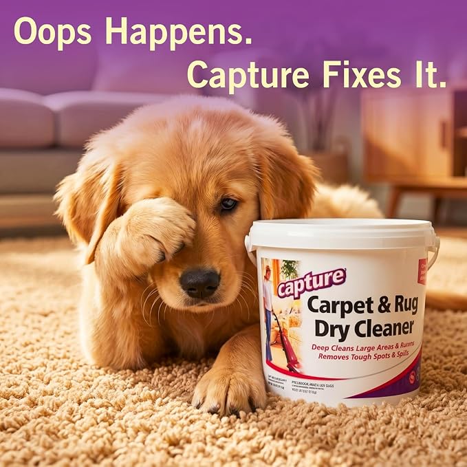 Capture Carpet & Rug Dry Cleaner: Carpet Deodorizer & Freshener Powder - Pet Odor Eliminator - Spot & Stain Remover - Fresh Natural Scent - Carpet Cleaner Powder - Dry Rug Powder Cleaner (4 lb)