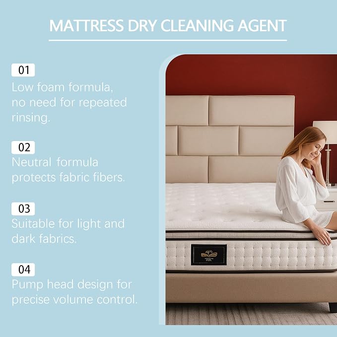 Powerful Mattress Yellow Stain Cleaner, Carpet Stain Remover, Urine Stains Remover for Mattress, Fabric Car Seat Cleaner, Oil Stains Removers for Clothes, No-Scrub Foam for Beds Sofa & Couch (1)