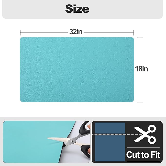 Ecotrim - Dish Drying Mat for Kitchen Counter | Coffee Bar Mat for Countertops | Heat Resistant Drainer Mat with Non-slip Rubber Backed | Hide Stain Kitchen Absorbent Draining Mat | Turquoise 18"x32"