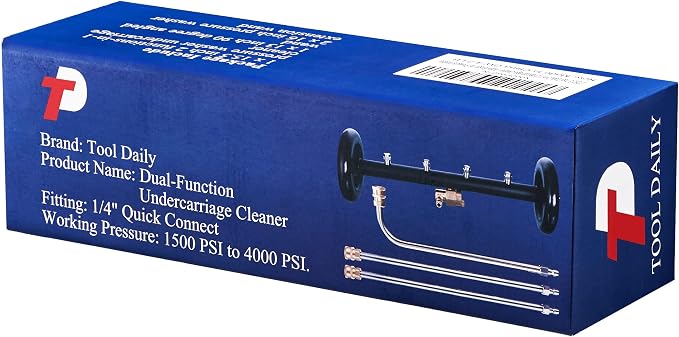 Tool Daily Dual-Function Undercarriage Cleaner 16 Inch, 3 Extension Wand | Underbody Car Wash Water Broom, Surface Cleaner for Pressure Washer, 4000 PSI