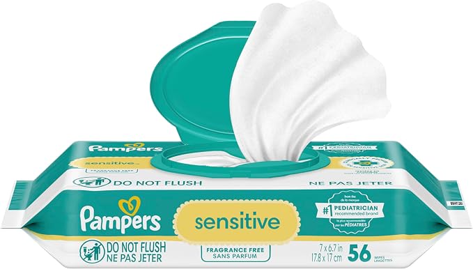 Pampers Sensitive Baby Wipes - Fragrance Free 56 Count, 1X