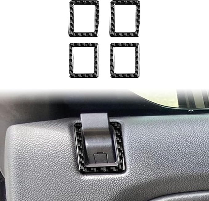 Decals Fit for Cadillac Escalade ESV 2007-2014 / EXT Hybrid 2009-2013 | Real Soft Carbon Fiber | Door Lock Pin Surround Trim Accent | Thick Overlay | Anti-scratch