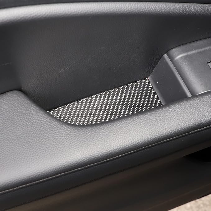Car Interior Door Groove Gate Pad, Inner Door Slot Mats, Car Cup Holder Coaster Mat for Honda Pilot 2016-2022, Carbon Fiber (Door Armrest Stowage Bin Mats)