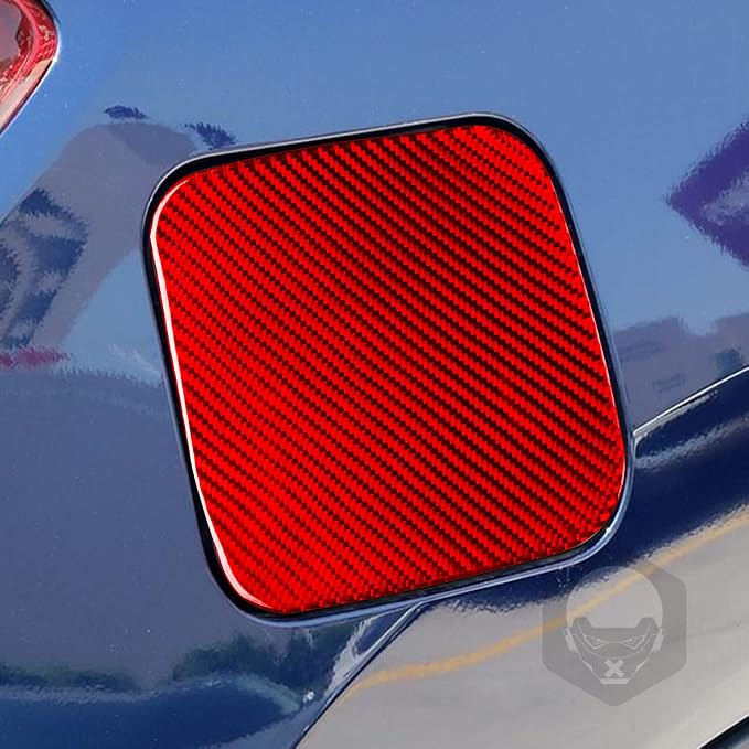 Red Real Carbon Fiber Trim for Nissan Rogue Accessories | for 2014-2020 / Rogue Sport 2017-2022 Fuel Tank Cover Oil Gas Cap Cover Sticker Exterior Thick Overlay Decal