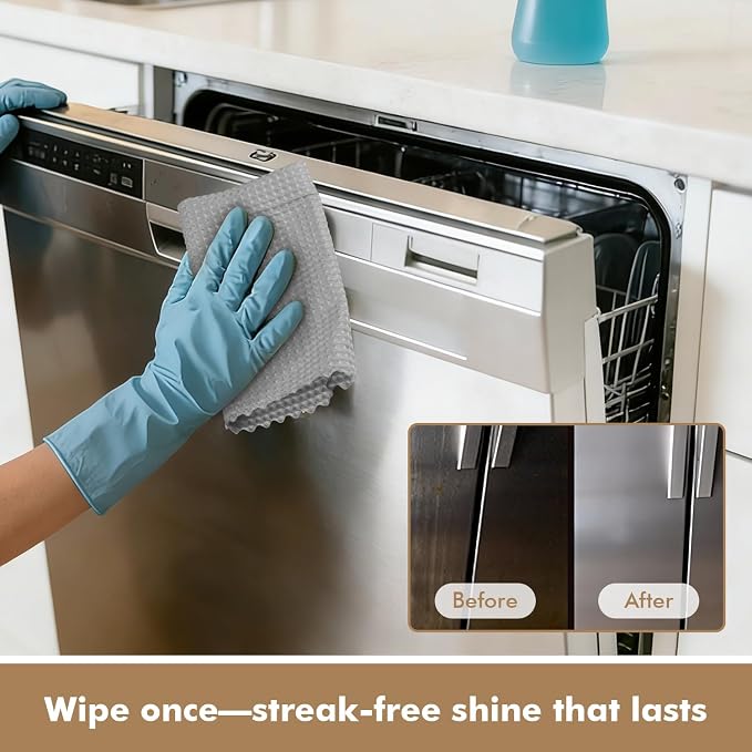 AIDEA Microfiber Glass Cleaning Cloth-12PK,Magic Cleaning Cloth Grey 11×11" | Lint Free Cloth Polishing Cleaning Rags, Barista Coffee Towel, Stainless Steel Wipes for Glass, Windows, Mirrors, Windshield