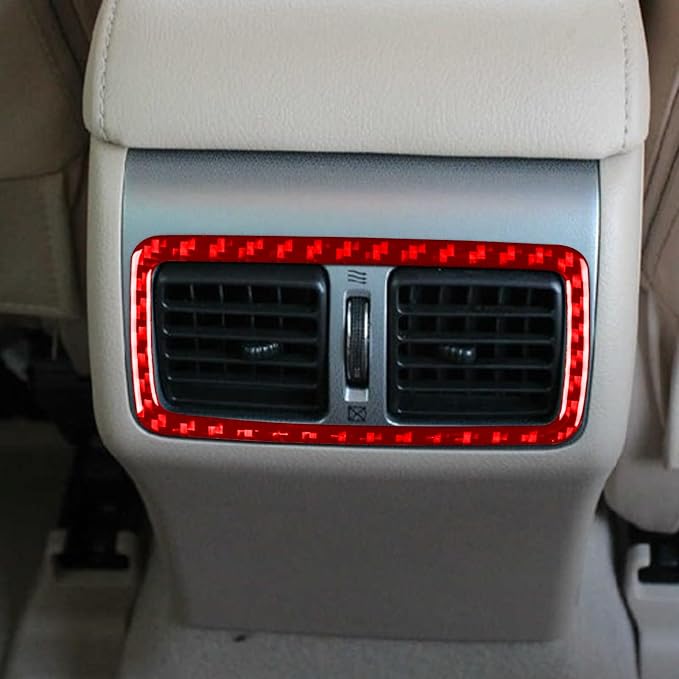 Real Carbon Fiber Trim for Toyota Camry Accessories | for 2012 2013 2014 Rear Row Air Vent Wind Outlet Decoration Panel Interior Thick Overlay Sticker Decal Type-B