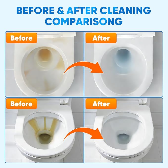Toilet Bowl Cleaner Powder, Freshness Toilet Bowl Cleaner, Foaming Bathroom Sink Cleaner, Self Activating 5-Pack