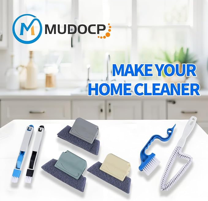 Window Track Cleaner Tool Set, 13 Pcs Magic Window Sill Cleaning Tools Kit with Groove Cleaning Brush for Door Tracks, Tile Lines, Shutter, Car Vents