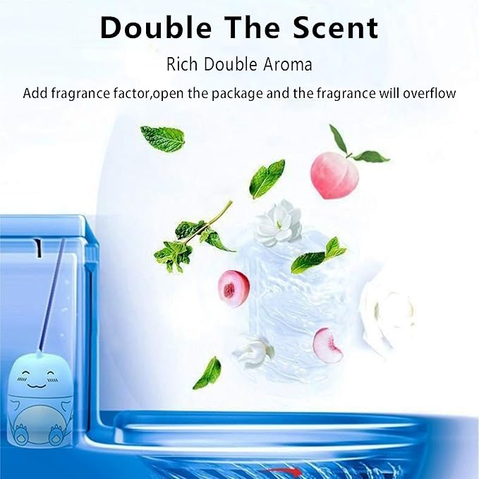 Toilet Bowl Cleaner Bottle for Tank Cleaner Blue Cute Dinosaur Long Lasting Automatic Toilet Clean Deodorizer Decorative Household Bathroom Cleaning Supplies-Marine Scent