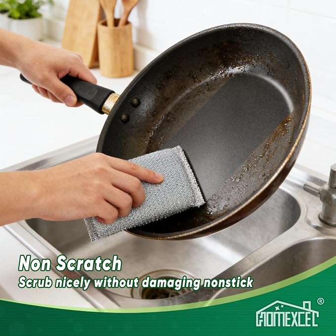 HOMEXCEL All-Purpose Sponge Pads 12PK, Non-Scratch Dish Sponges Safe for Non-Stick Cookware, Pots & Pans, Ideal Cleaning Dish Scrubber Pads for Kitchen, Bathroom and Household