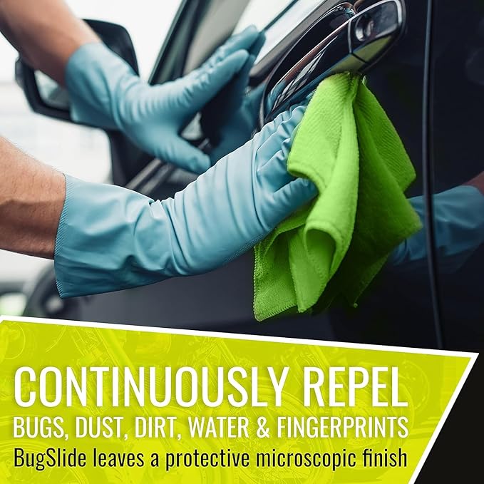 BugSlide Bug Remover Spray – All Purpose Car Cleaner & Detailer, For Vehicle Interior & Exterior Use, Shines, Degreases, Polishes, Wipes Away Bugs on Plastic, Metal,Glass, Windows, Mirrors, 4 oz