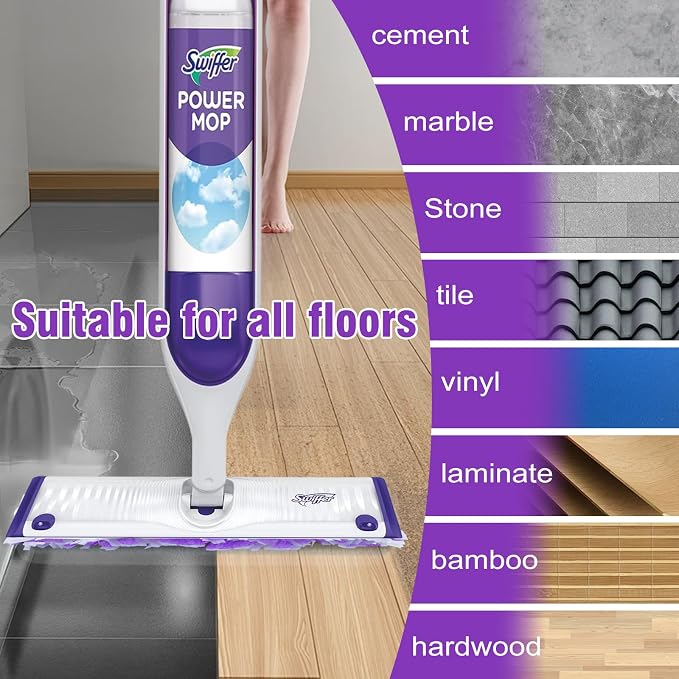 80 Pack Power Mop Refills Pad for Swiffer Power Mop,Swifter Wet Pads Refill | For Swiffer,Thickened Multi-Surface&Wood Mopping Pads Replacement for Floor Cleaning,All Purpose Wet or Dry Cleaning