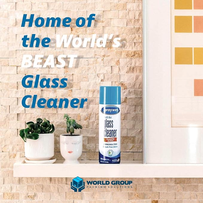 Glass Cleaner Foam, Foaming Action & Spray, 19oz - 2 Pack - Clean Fresh Scent - Bundled With 2 Microfiber Rags