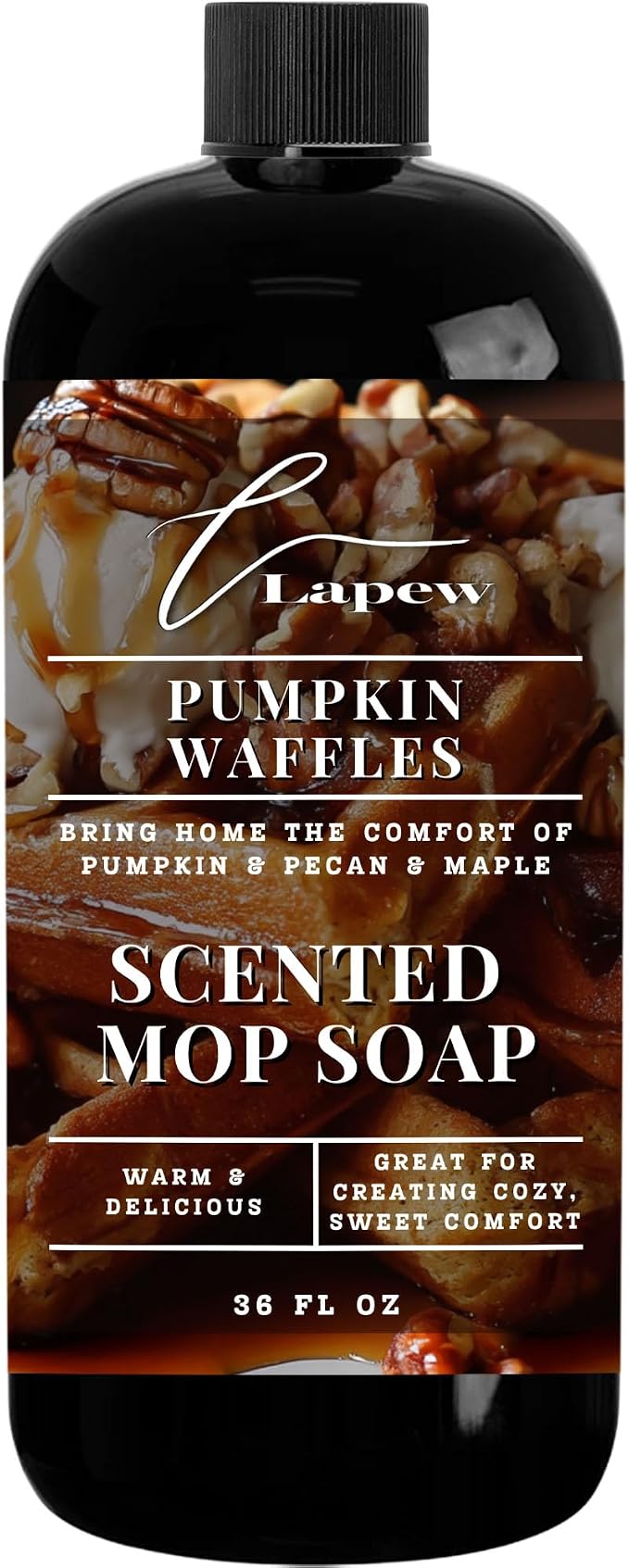 Lapew Pumpkin Waffles Scented Mop Soap - Luxury Floor Cleaner Concentrate for Mopping Tile, Laminate, Vinyl & Hardwood | Streak-Free, Low-Foam | 36 oz