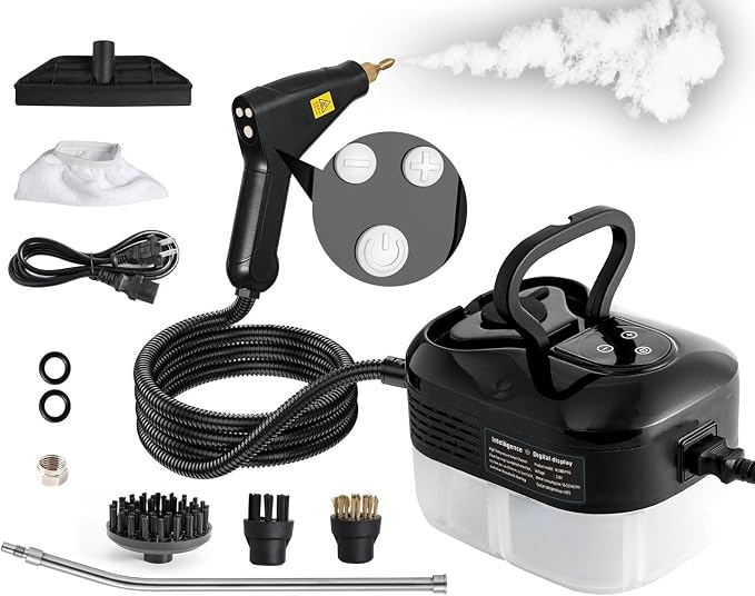 Foandbevi Handheld Steam Cleaner, 2500W High Pressure Multi-Surface Steam Cleaner for Home Use, Car Steamer For Cleaning Auto Detailing Kitchen Floors Tools