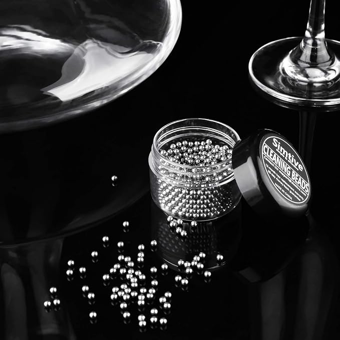 Simtive 1500 PCS Decanter Cleaning Beads, Cleaner for Wine Decanter, Carafe and Vase, 304 Stainless Steel Cleaning balls