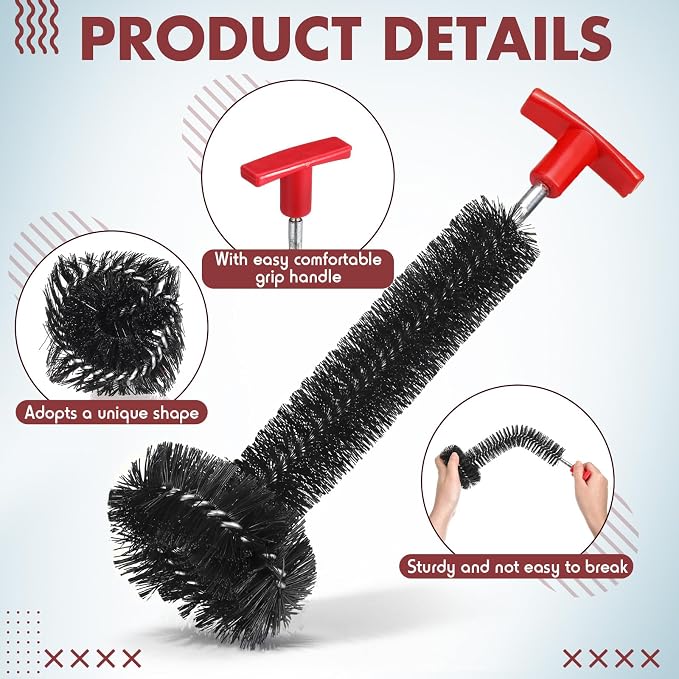 Garbage Disposal Cleaner Sink and Drain Brush Universal Garbage Disposal Cleaner 12'' Long Brush for Kitchen Waste Food (Black)
