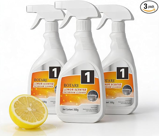Lemon Bathroom & Shower Cleaner, Effective Daily Maintenance, Dual Foam & Spray Nozzle, All-Purpose for Tub, Faucet, Toilet, Tile, Sink, Glass & Wall(17.64 fl oz x3 Bottle)