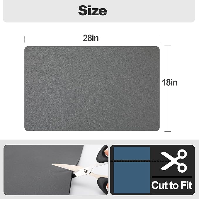 Ecotrim - Dish Drying Mat for Kitchen Counter | Coffee Bar Mat for Countertops | Heat Resistant Drainer Mat with Non-slip Rubber Backed | Hide Stain Kitchen Absorbent Draining Mat | Dark Grey 18"x28"