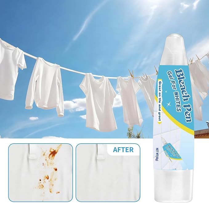 Bleach Pen For Clothing, Bleach Pen, Stain Remover Pen, Instant Travel Stain Cleaner for Clothes, Food, Wine, Coffee, Makeup, Clothing Bleached DIY Design, Portable & Easy Use（1 pack