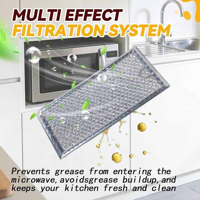 2-Pack Microwave Grease Filter Compatible with GE JVM3160RF1SS,JVM3160RF2SS, JVM3160RF3SS,JVM3160RF4SS, JVM3160RF5SS,JVM3160RF6SS