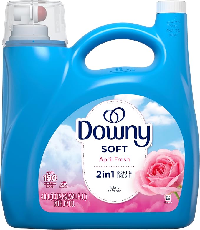 Downy Liquid Fabric Softener,April Fresh 2-in-1 Fresh & Soft,140 Fl Oz,190 Loads,Fabric Conditioner For Freshness And Softness,(Pack of 2)