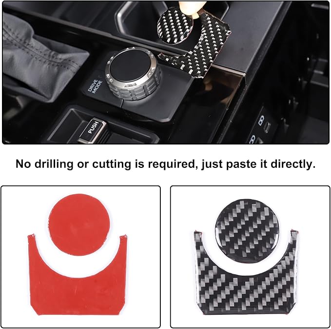 Aunginsy Drive Control Mode Trim Sticker Compatible with Tundra/Sequoia 2022-2025 Center Console Multimedia Control Knob Switch Button Cover Sound Volume Knob Decoration Carbon Fiber Accessories