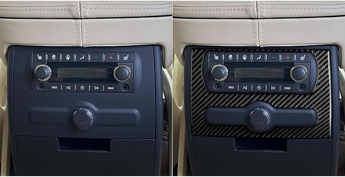Fit for Cadillac Escalade ESV 2007-2014 / EXT Hybrid 2009-2013 | Real Carbon Fiber | Trim Rear Console A C Audio Control Cover | Stickers | Self-adhesive