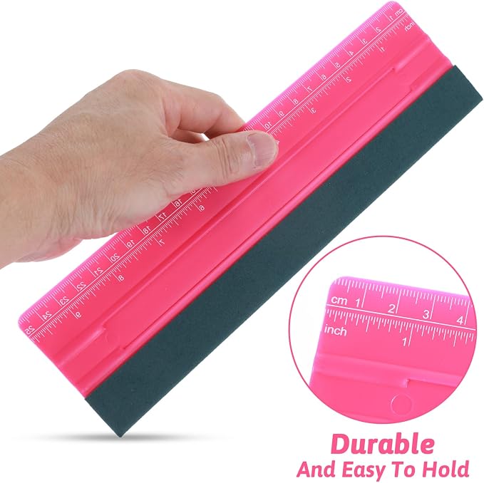 Wallpaper Smoothing Tool, Professional Vinyl Squeegee with Ruler Felt Squeegee for Vinyl Decals Sticker Paper Wallpaper Window Film Tools