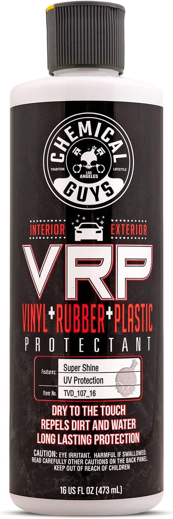 Chemical Guys, VRP Vinyl, Rubber & Plastic Dressing, Dry to Touch, 16 oz | Satin shine on tires, trim, dashboards and weatherstripping, non-greasy and dry to the touch, indoors or out
