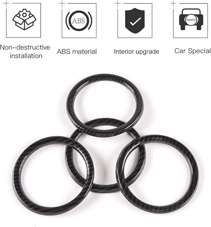 JeCar Interior Trim Kit Dashboard Air Conditioner Vent Ring Interior Accessories Compatible with Jeep Wrangler 2018-2023 JL & Gladiator JT, Carbon Fiber Texture