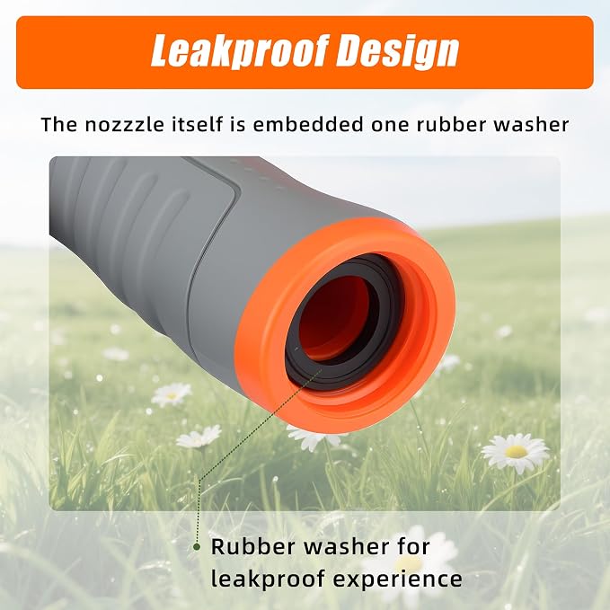 Garden Hose Nozzle Sprayer - 9 Spray Patterns, On Off Valve Heavy Duty Hose Sprayer Nozzle for Watering Plants & Lawns, Washing Cars & Pets - Outdoor Water Hose Nozzle Head Attachment