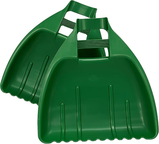 Whitefurze Leaf Grabber Garden Scoops for Removal of Leaves, Grass, Hedge Clippings and Mulching, Green