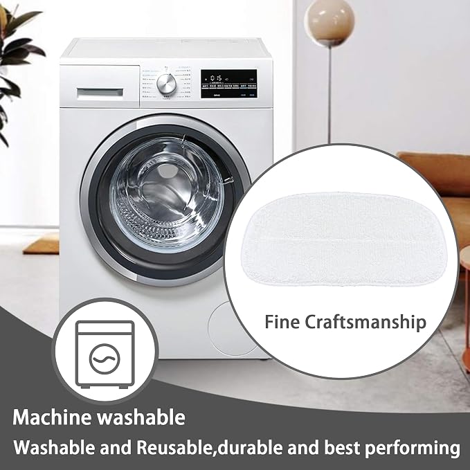 Reusable Steam Mop Pads Set, 6 Pack Steam Mop Pads & 2 Universal Microfiber Cloths, Compatible with KGHKGH, Sprobil, Rvwsx Steam Mops or Cleaners, Washable Replacement Pads for Floor Cleaning