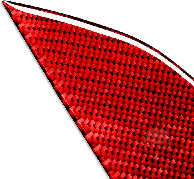 Red Real Carbon Fiber Trim for Nissan Rogue Accessories | for 2014-2020 / Rogue Sport 2017-2022 Inner Door Pull Handle Panel Sticker Interior Thick Overlay Decal