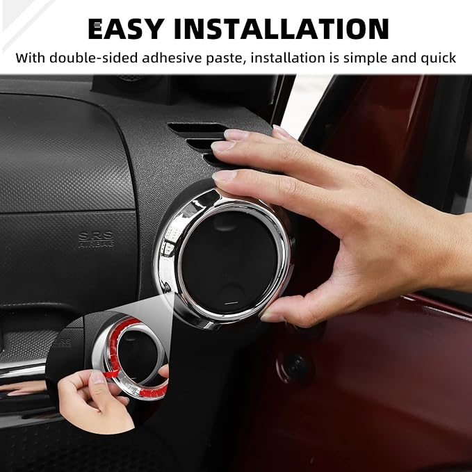 14PCS Full Set Interior Trim Kit for 2007-2010 Jeep Wrangler JK JKU,Air Outlets A Pillar Speaker Glove Box Handle Dashboard Cover Trim(Chrome)