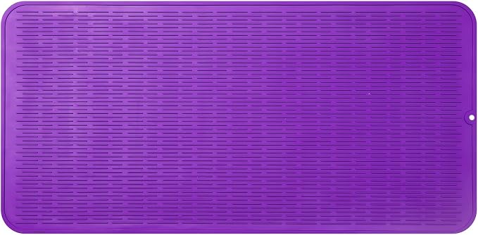 MicoYang Silicone Dish Drying Mat for Multiple Usage,Easy clean,Eco-friendly,Heat-resistant Silicone Mat for Kitchen Counter or Sink,Refrigerator or Drawer Liner Purple 5XL 36inches x 18inches
