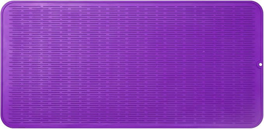 MicoYang Silicone Dish Drying Mat for Multiple Usage,Easy clean,Eco-friendly,Heat-resistant Silicone Mat for Kitchen Counter or Sink,Refrigerator or Drawer Liner Purple 5XL 36inches x 18inches