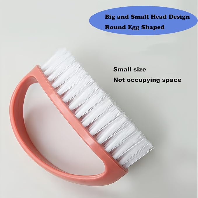 Scrubbing Brushes for Cleaning Small Scrub Brush with Nylon Stiff Bristles | 2 Pack Heavy-Duty Scrubber Cleaner Brush Multi-Purpose Cleaning Brush for Bathroom,Showe,Sink,Kitchen,Bathtub,Floor -Compact