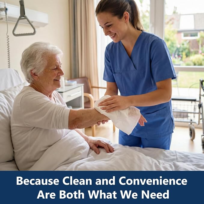 Adult Wipes for Elderly - 720 Count Extra Large 8"x13" Disposable Washcloths Rinse Free Bathing Wipes for Incontinence & Bedridden Care - Thick, Soft & Unscented with Aloe & Vitamin E (12 Packs of 60)