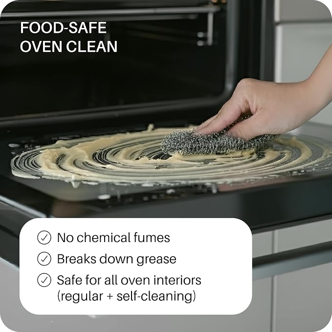 Everneat Oven Scrub – Natural Heavy-Duty Oven Cleaner (16oz) | Fume-Free Degreaser for Racks, Doors & Grates | Non-Toxic, Safe for All Oven Types (Unscented)