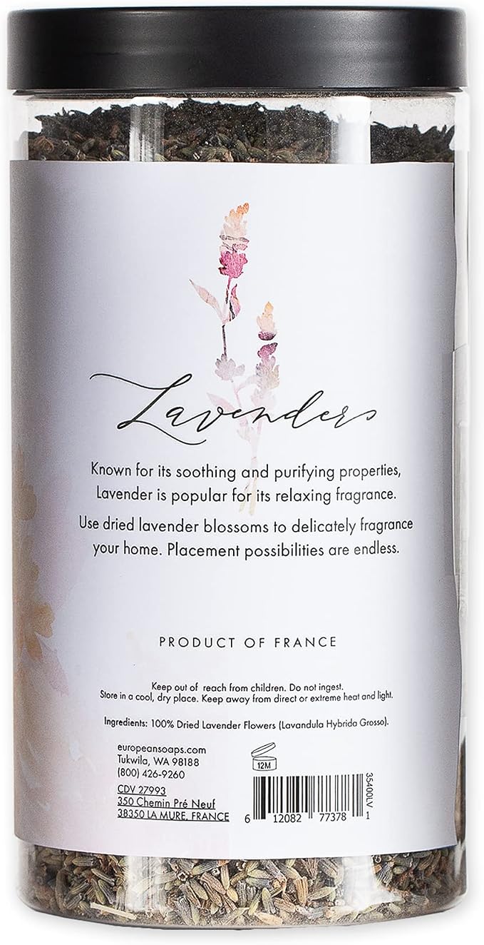 Pre de Provence Provincial Lavender Collection Soft Calming Scent for Your Home, Dried Blossoms, 4.2 oz
